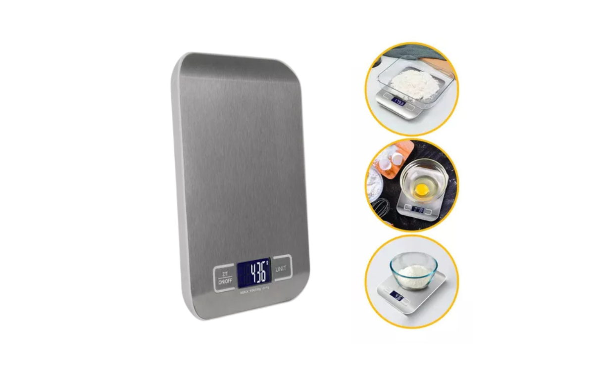 Balança de Cozinha Digital em Aço Inoxidável