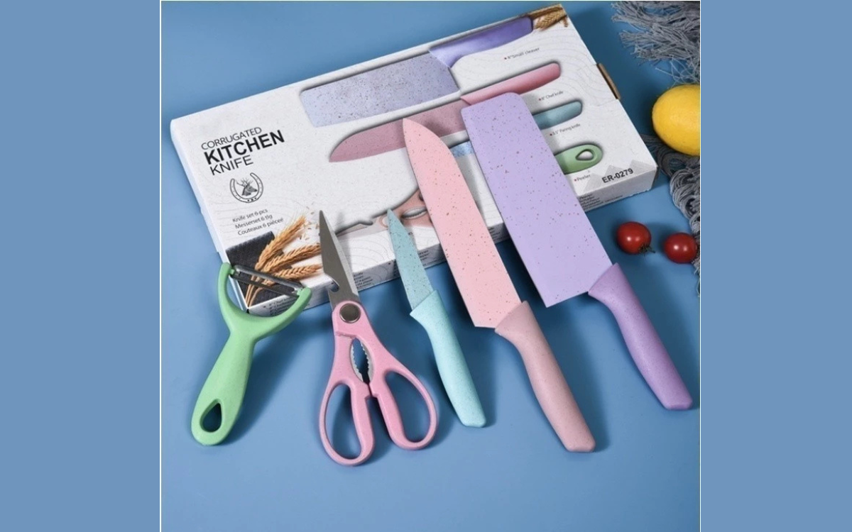 Kit Facas de Churrasco Profissional Antiaderente 6 Peças